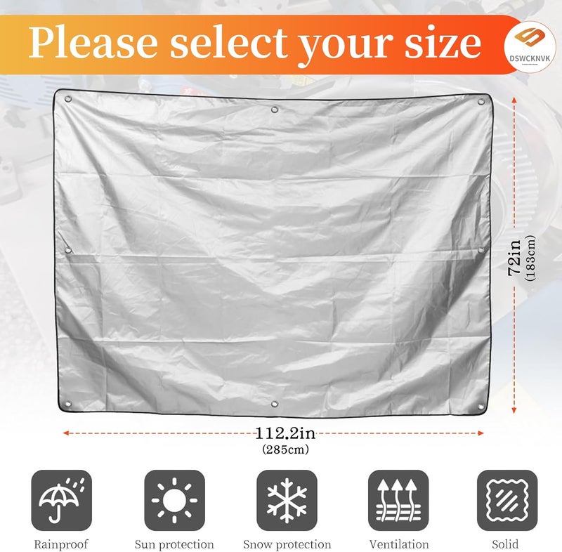 DSWCKNVK Jumbo Machine Cover Breathable Tool Covers,Machine Cover to Prevent Equipment Rust,Water Proof Dust-Proof Tear Resistant Silver (72*112,Black) - Image 2